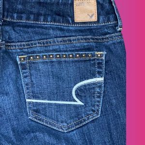 American Eagle Studded Stretch Artist Capri Jeans Size 8 Waist 30